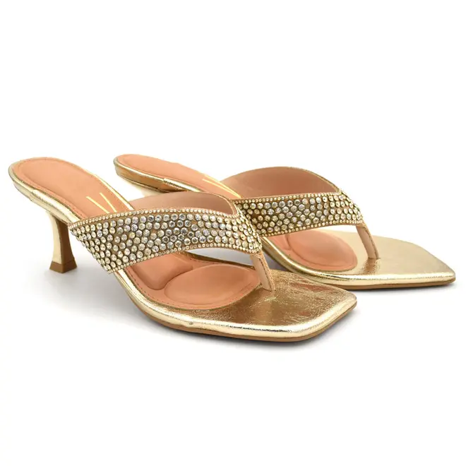 Tamanco de Salto Feminino Vizzano Dourado 6536.221.31905