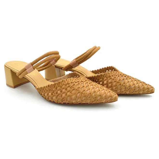 Mule de Salto Bloco Feminino Suzzara Bege 374061