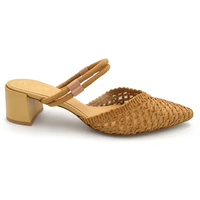 Mule de Salto Bloco Feminino Suzzara Bege 374061