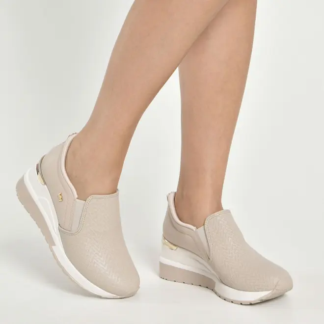 Tênis Anabela Feminino Via Marte Creme 046-002-23