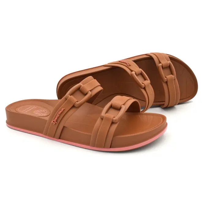 Chinelo Slide Feminino Ipanema Shine Caramelo 27571