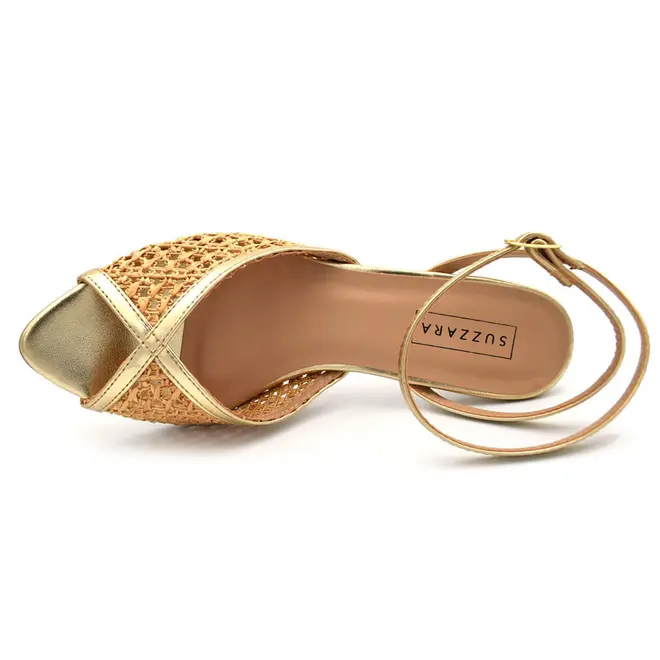 Sandália de Salto Fino Feminina Suzzara Dourado 5190720