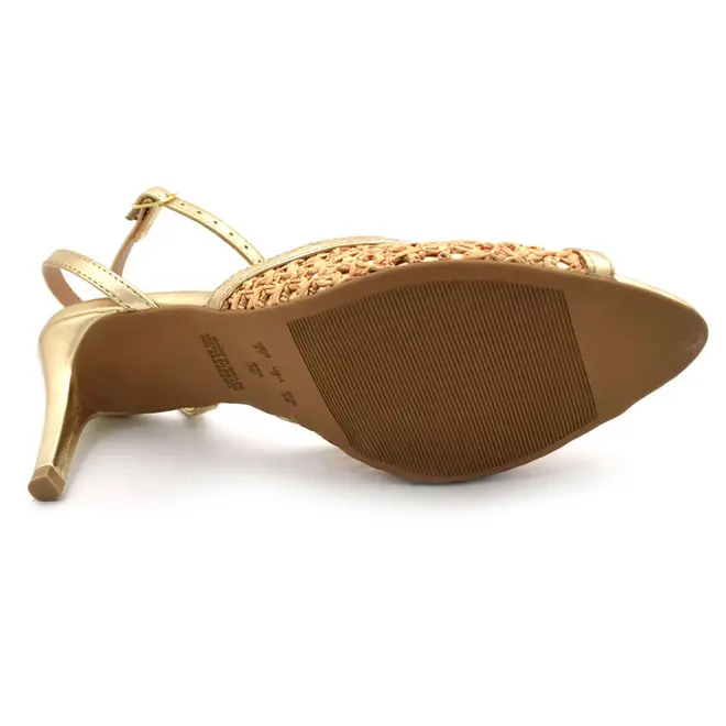 Sandália de Salto Fino Feminina Suzzara Dourado 5190720