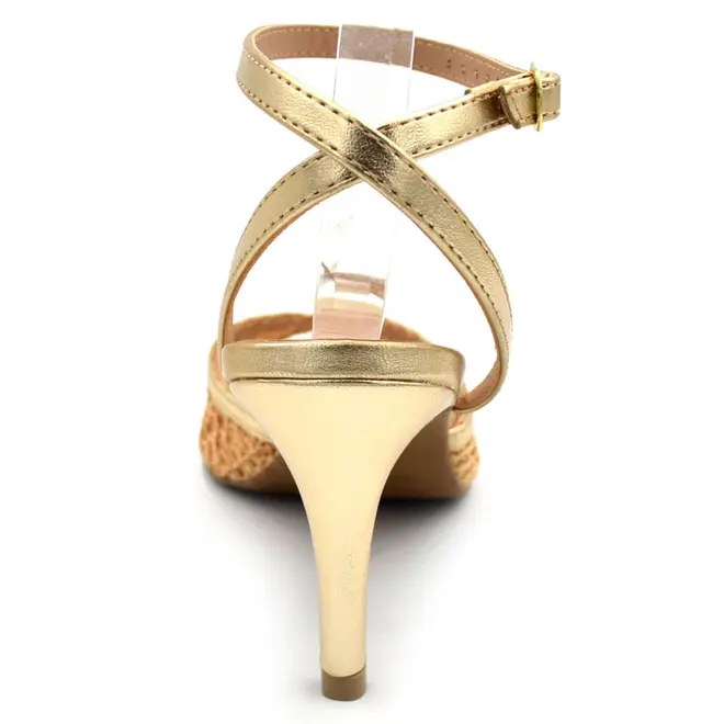 Sandália de Salto Fino Feminina Suzzara Dourado 5190720