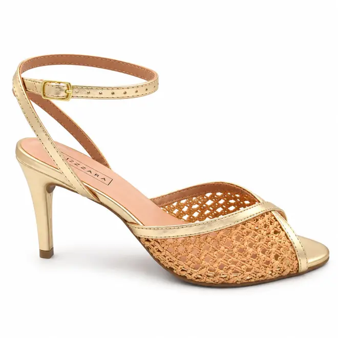 Sandália de Salto Fino Feminina Suzzara Dourado 5190720