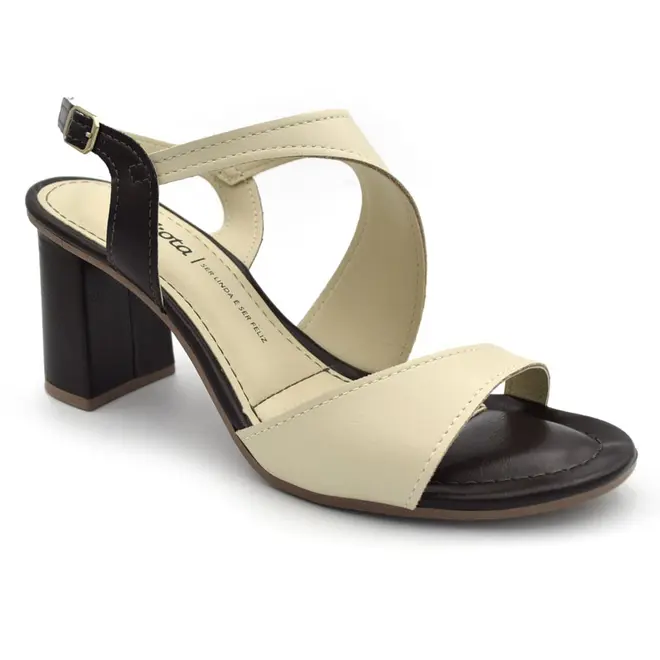 Sandália de Salto Bloco Feminina Dakota Off White Y8764