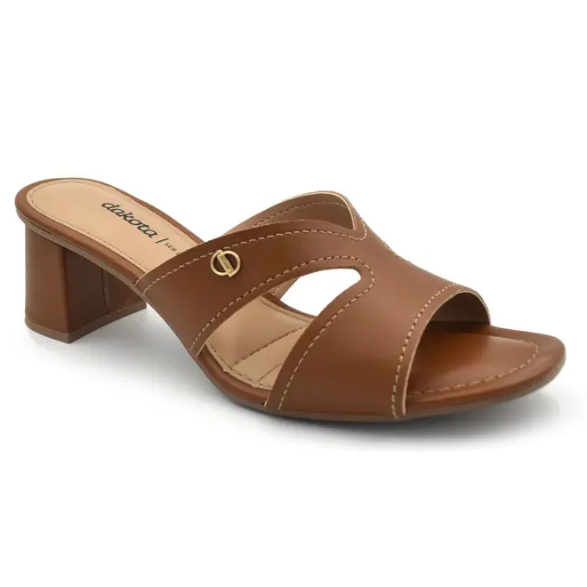Tamanco de Salto Bloco Feminino Dakota Marrom DC091