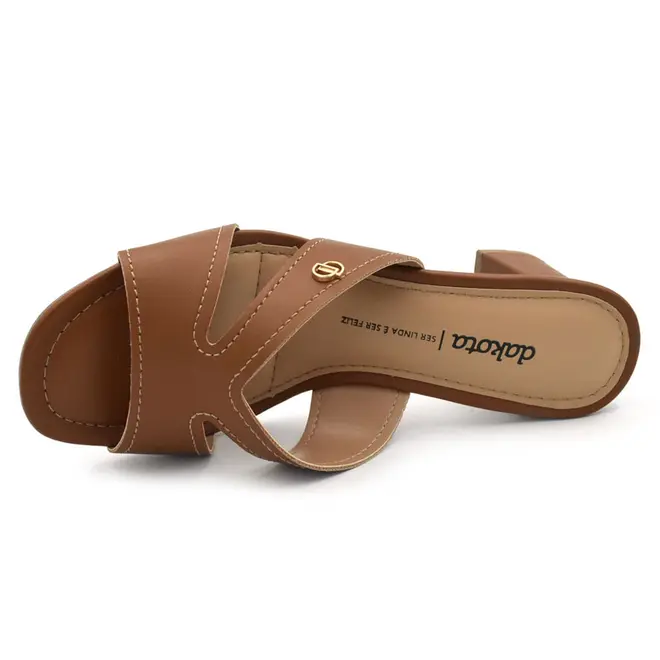Tamanco de Salto Bloco Feminino Dakota Marrom DC091