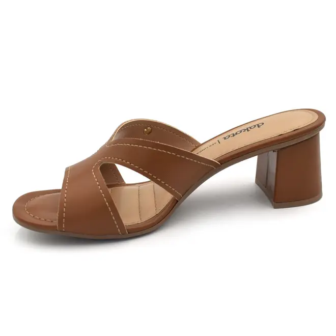 Tamanco de Salto Bloco Feminino Dakota Marrom DC091