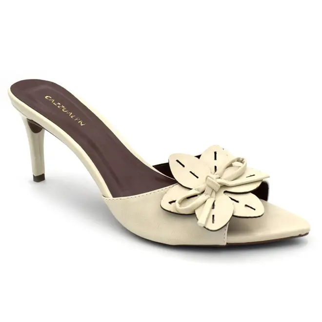 Tamanco de Salto Feminino Cazzualen Off White 804.10058