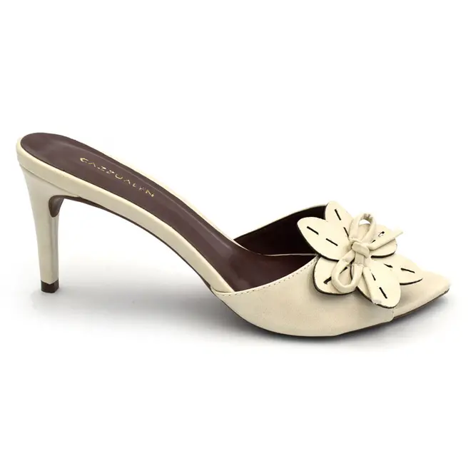 Tamanco de Salto Feminino Cazzualen Off White 804.10058