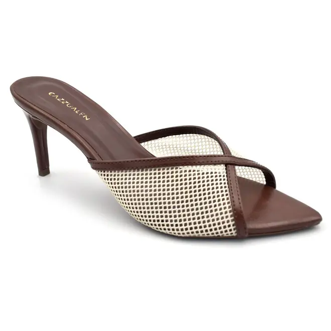 Tamanco de Salto Feminino Cazzualen Off White 804.9919