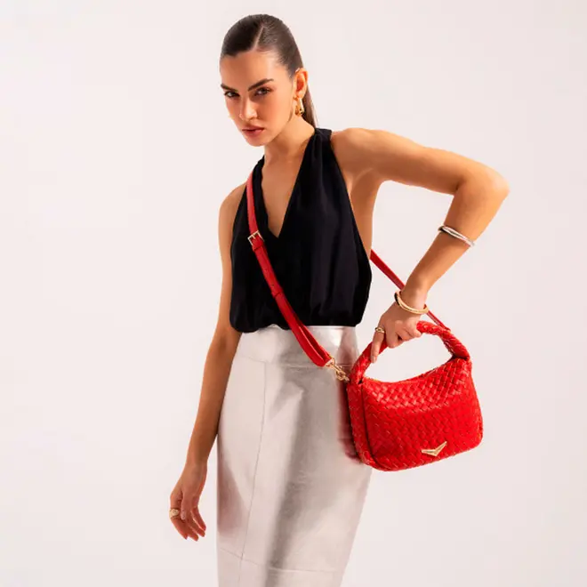 Bolsa de Mão Feminina Via Marte Vermelho B1-406-01