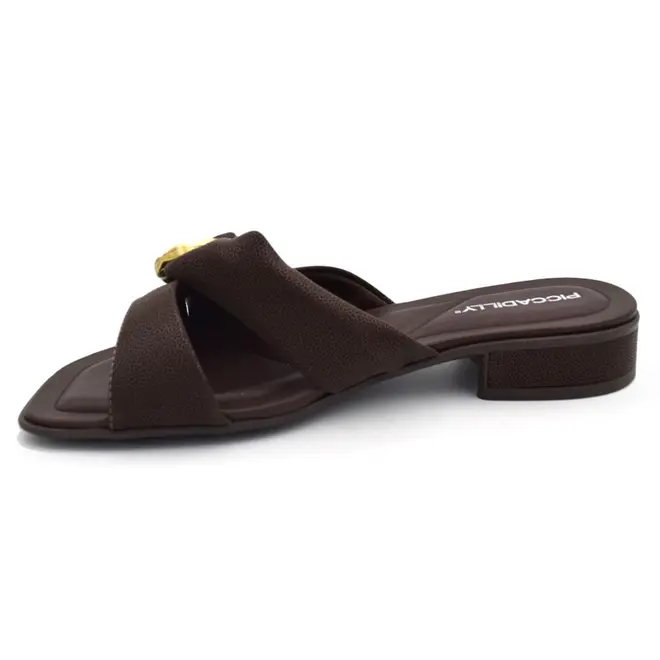 Tamanco de Salto Baixo Feminino Piccadilly Marrom 591003