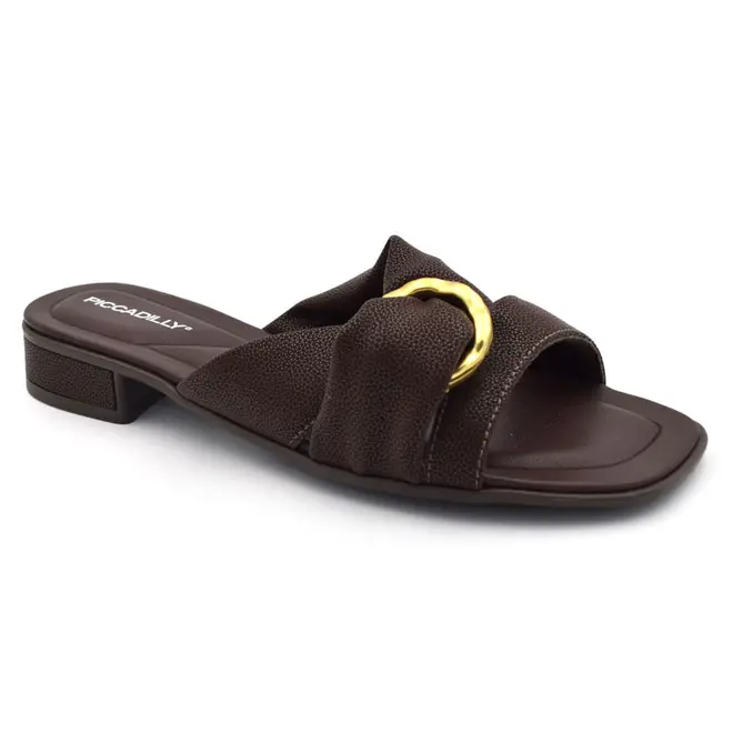Tamanco de Salto Baixo Feminino Piccadilly Marrom 591003