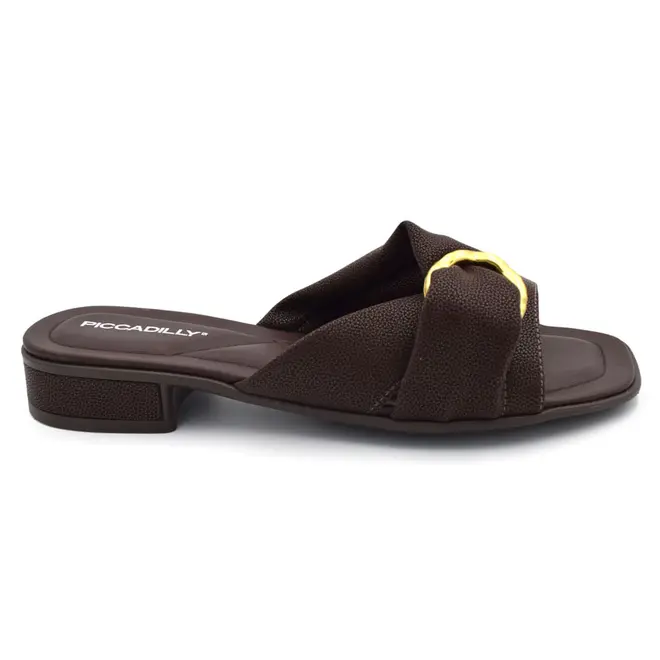 Tamanco de Salto Baixo Feminino Piccadilly Marrom 591003