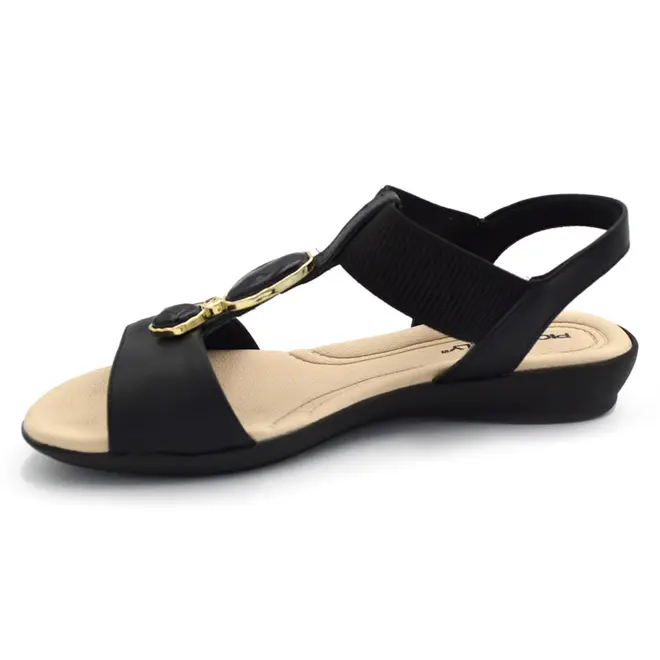 Sandália de Salto Baixo Feminina Piccadilly Preto 500442