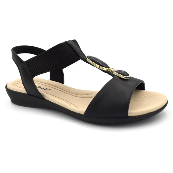 Sandália de Salto Baixo Feminina Piccadilly Preto 500442