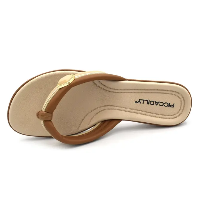 Sandália Rasteira Feminina Piccadilly Marrom 500447