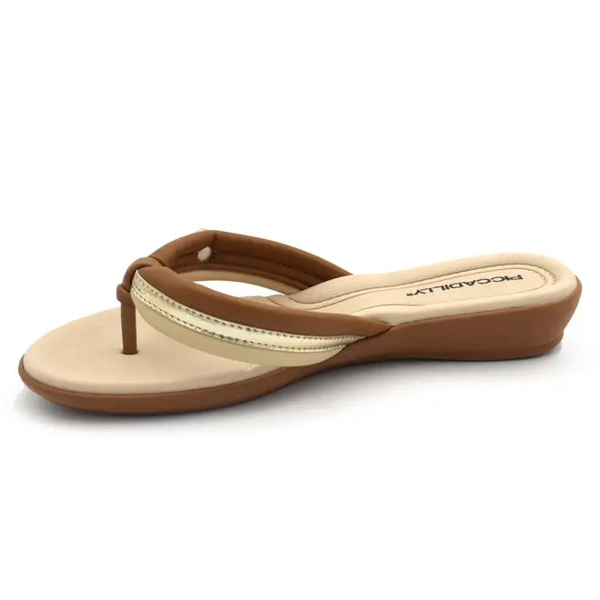 Sandália Rasteira Feminina Piccadilly Marrom 500447