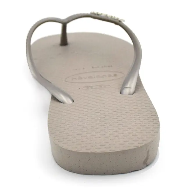 Chinelo Feminino Havaianas Slim Logo Metal Cinza 4119875