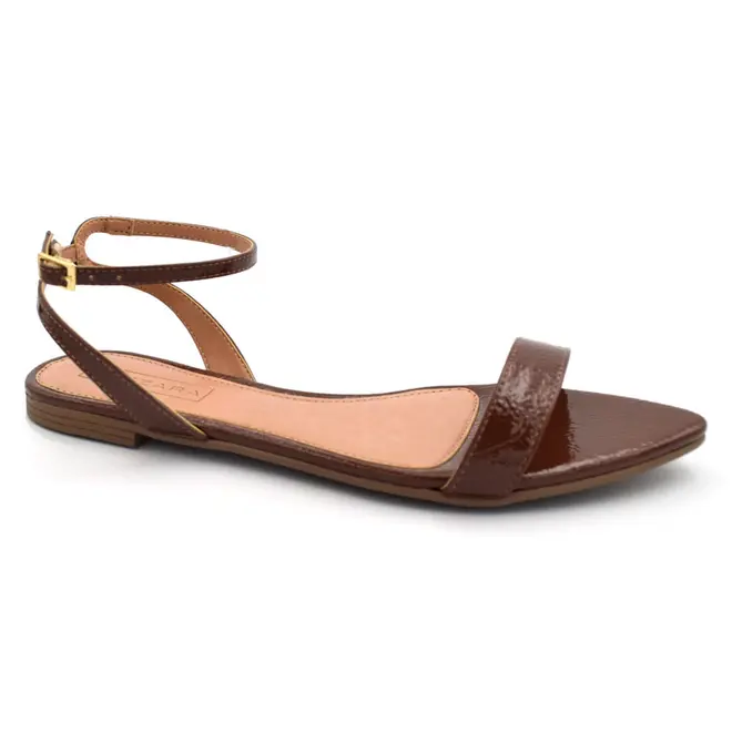 Sandália Rasteira Feminina Suzzara Marrom 70.004