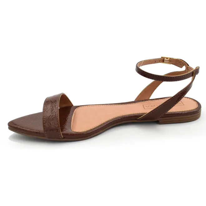 Sandália Rasteira Feminina Suzzara Marrom 70.004