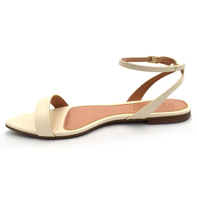 Sandália Rasteira Feminina Suzzara Off White 70.004