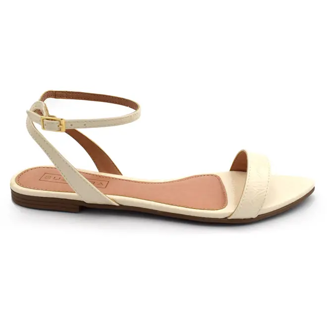 Sandália Rasteira Feminina Suzzara Off White 70.004