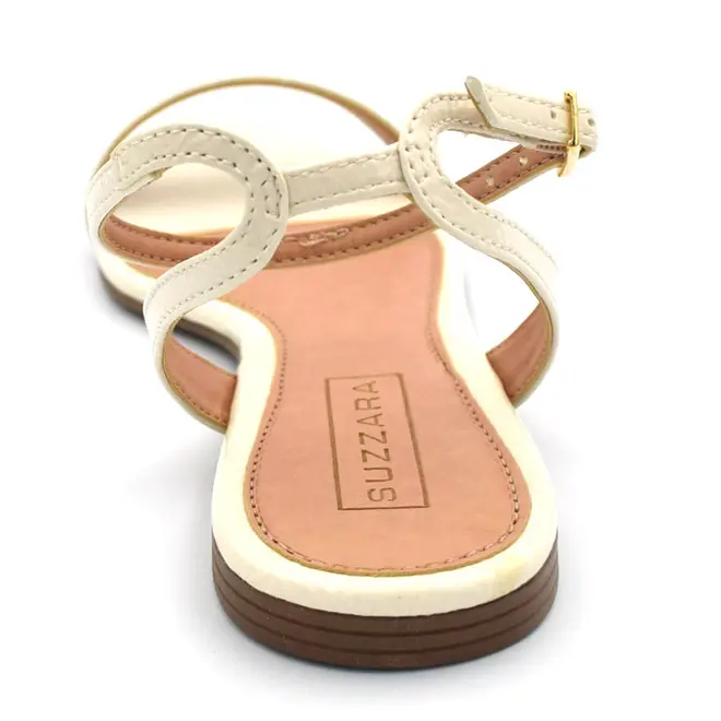 Sandália Rasteira Feminina Suzzara Off White 70.004