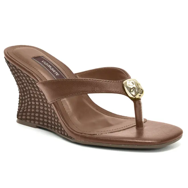 Tamanco Anabela Feminino Via Marte Marrom 397-007-01