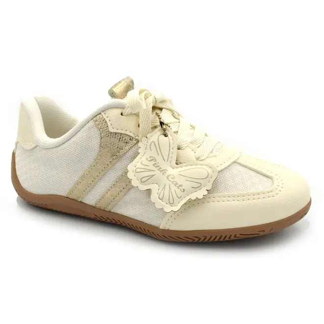 Tênis de Menina Pink Cats do 29 ao 34 Off White V6791