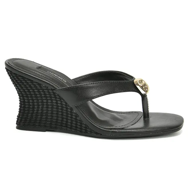 Tamanco Anabela Feminino Via Marte Preto 397-007-01