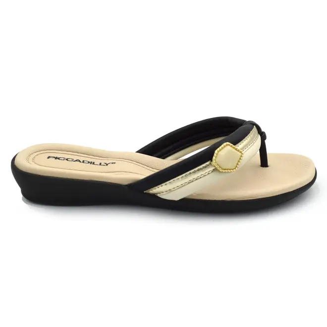 Sandália Rasteira Feminina Piccadilly Preto 500447