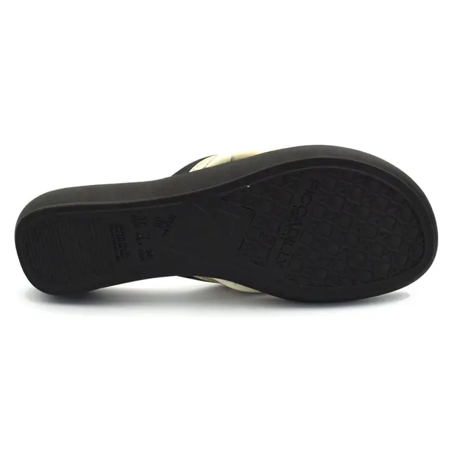 Sandália Rasteira Feminina Piccadilly Preto 500447