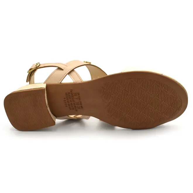 Sandália de Salto Baixo Feminina Dakota Creme DB793