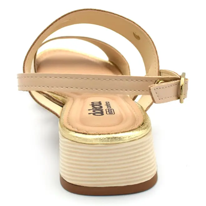 Sandália de Salto Baixo Feminina Dakota Creme DB793