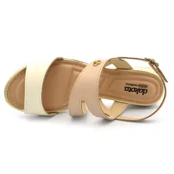 Sandália de Salto Baixo Feminina Dakota Creme DB793