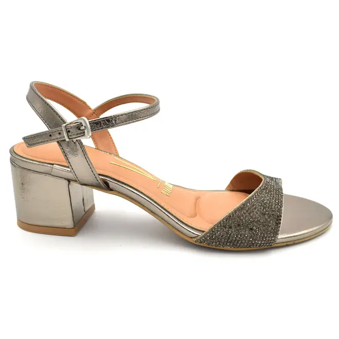 Sandália de Salto Bloco Feminina Vizzano Prata 6291.1822.31949