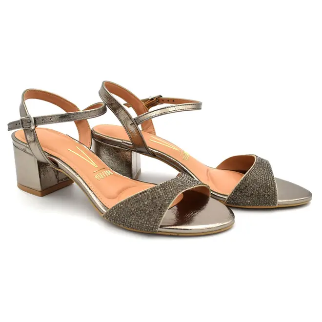 Sandália de Salto Bloco Feminina Vizzano Prata 6291.1822.31949