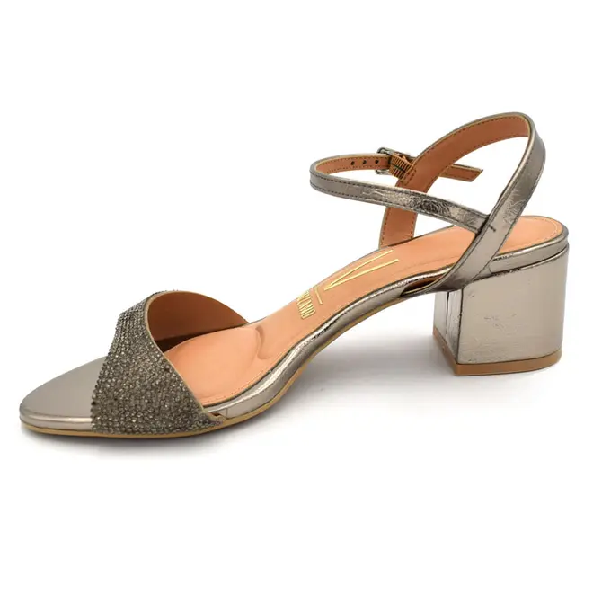 Sandália de Salto Bloco Feminina Vizzano Prata 6291.1822.31949