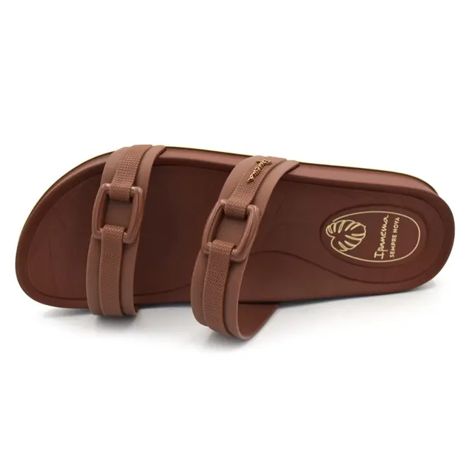 Chinelo Slide Feminino Ipanema Shine Marrom 27571