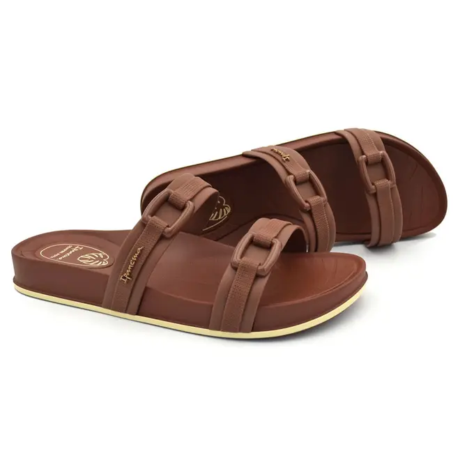 Chinelo Slide Feminino Ipanema Shine Marrom 27571