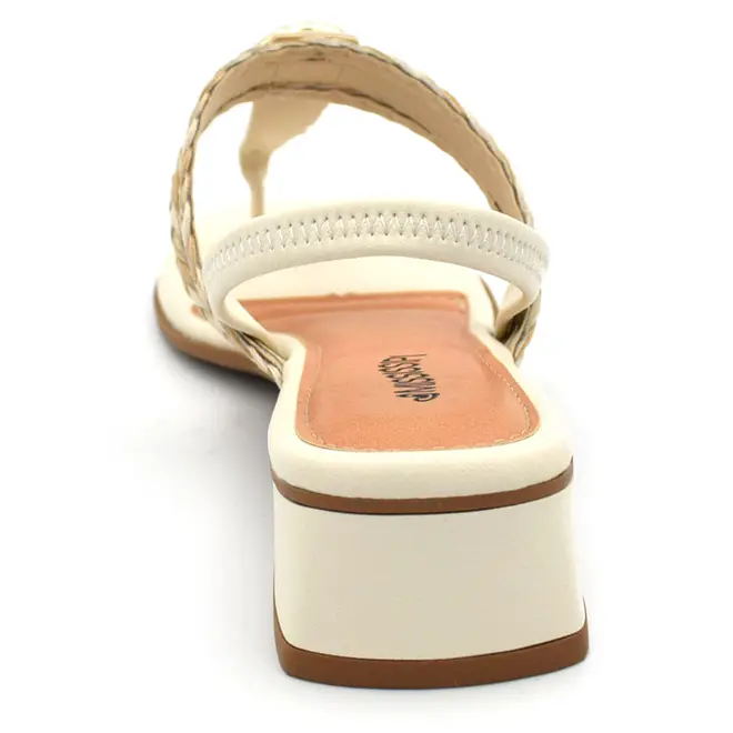 Sandália de Salto Baixo Feminina Mississipi Off White J2522