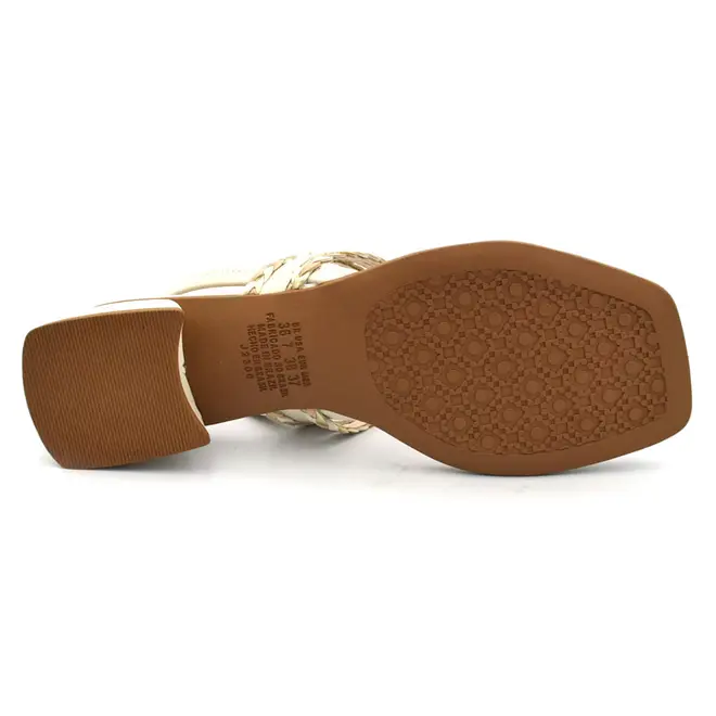 Sandália de Salto Baixo Feminina Mississipi Off White J2522