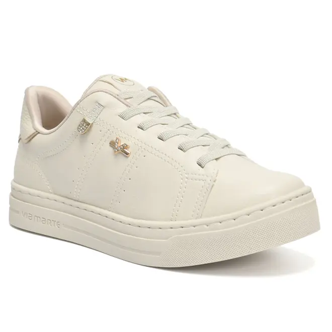 Tênis Casual Feminino Via Marte Creme 281-012-02