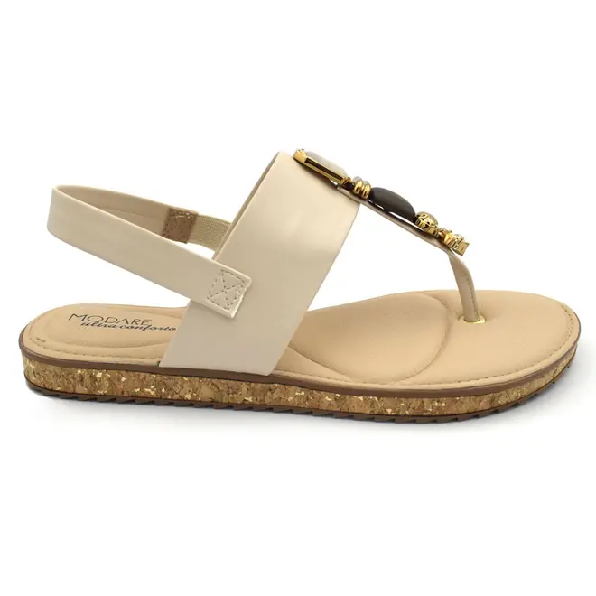 Sandália Rasteira Feminina Modare Creme 7141.220.32231