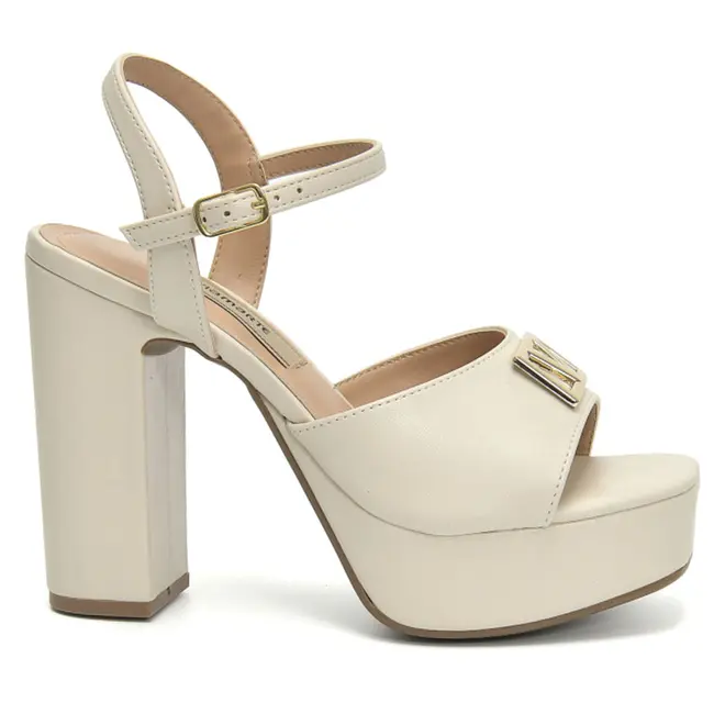 Sandália Plataforma Feminina Via Marte Off White 401-004-01