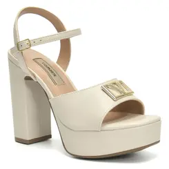 Sandália Plataforma Feminina Via Marte Off White 401-004-01