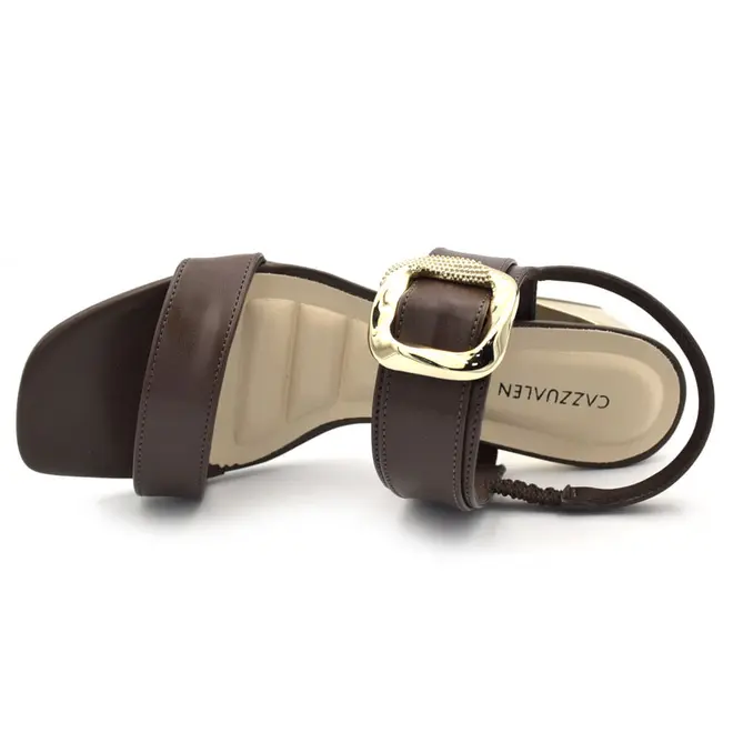 Sandália de Salto Bloco Feminina Cazzualen Marrom T5254-064